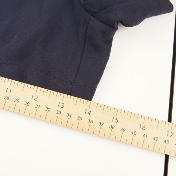 Theory Kinzie Navy Blue Drapey Crepe Lightweight Shorts Womens Sz L - Picture 8 of 12